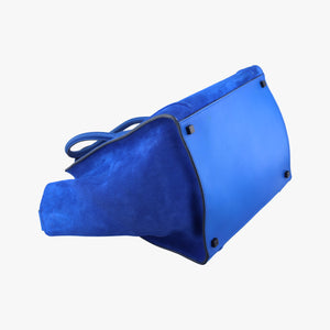Pre-owned Celine Luggage Small Square Phantom Blue suede handbag | stylenewstar