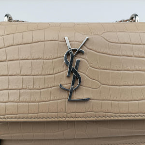 Pre-owned Yves Saint Laurent SUNSET Beige Leather 452157 shoulderbag | stylenewstar