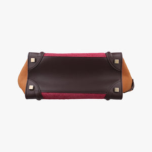 Pre-owned Celine Luggage Micro shopper Pink x Brown x Orange ponyhair handbag | stylenewstar