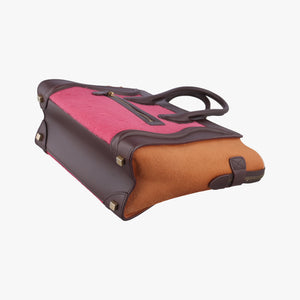 Pre-owned Celine Luggage Micro shopper Pink x Brown x Orange ponyhair handbag | stylenewstar