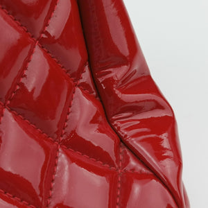 Pre-owned Chanel Mademoiselle Bowling Red Patent A50558 shoulderbag | stylenewstar