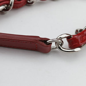 Pre-owned Chanel Mademoiselle Bowling Red Patent A50558 shoulderbag | stylenewstar