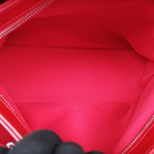 Pre-owned Chanel Mademoiselle Bowling Red Patent A50558 shoulderbag | stylenewstar