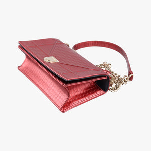 Pre-owned Christian Dior Diorama Red Patent shoulderbag | stylenewstar