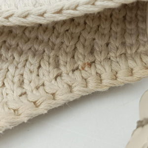 Pre-owned Fendi Croissant Crochet White Fabric × leather 8BR790 shoulderbag | stylenewstar