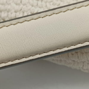 Pre-owned Fendi Croissant Crochet White Fabric × leather 8BR790 shoulderbag | stylenewstar