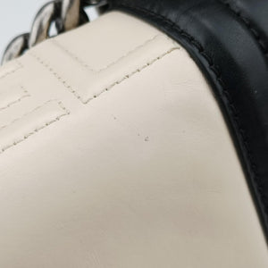 Secondhand Chanel BOY CHANEL Black×white Leather A66713 shoulderbag | stylenewstar