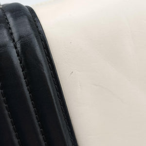 Secondhand Chanel BOY CHANEL Black×white Leather A66713 shoulderbag | stylenewstar