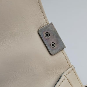 Secondhand Chanel BOY CHANEL Black×white Leather A66713 shoulderbag | stylenewstar