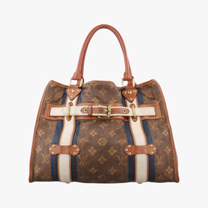 Pre-owned Louis Vuitton Sac Rayures GM brown ×multicolor Monogram Tissue M56385 handbag | stylenewstar