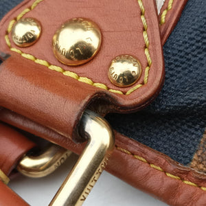 Pre-owned Louis Vuitton Sac Rayures GM brown ×multicolor Monogram Tissue M56385 handbag | stylenewstar