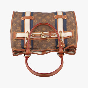 Pre-owned Louis Vuitton Sac Rayures GM brown ×multicolor Monogram Tissue M56385 handbag | stylenewstar
