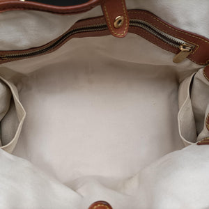 Pre-owned Louis Vuitton Sac Rayures GM brown ×multicolor Monogram Tissue M56385 handbag | stylenewstar