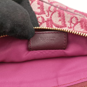 Pre-owned Christian Dior Saddle Red×beige Jacquard handbag | stylenewstar