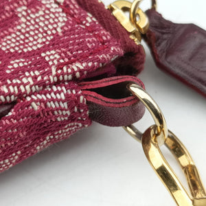 Pre-owned Christian Dior Saddle Red×beige Jacquard handbag | stylenewstar