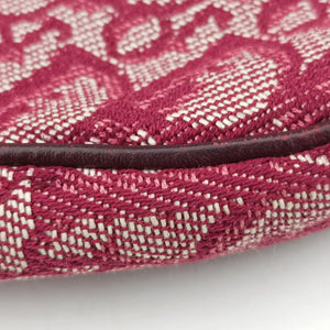 Pre-owned Christian Dior Saddle Red×beige Jacquard handbag | stylenewstar