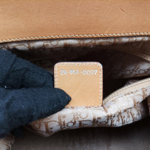 Pre-owned Christian Dior Samourai 1947 Brown leather handbag | stylenewstar