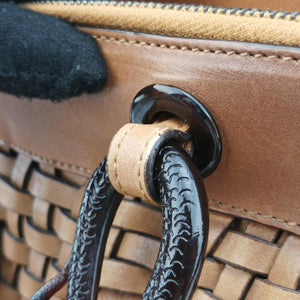 Pre-owned Christian Dior Samourai 1947 Brown leather handbag | stylenewstar