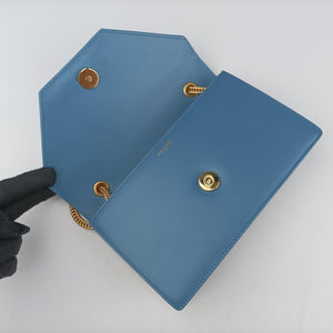 Pre-owned Yves Saint Laurent Small Betty Flap Blue Leather 314516 shoulderbag | stylenewstar