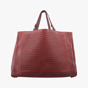Pre-owned Bottega Veneta Intrecciato Red lambskin handbag | stylenewstar