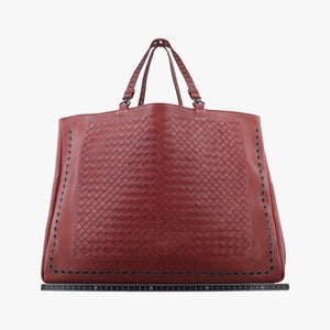 Pre-owned Bottega Veneta Intrecciato Red lambskin handbag | stylenewstar