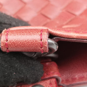 Pre-owned Bottega Veneta Intrecciato Red lambskin handbag | stylenewstar