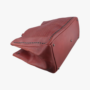 Pre-owned Bottega Veneta Intrecciato Red lambskin handbag | stylenewstar