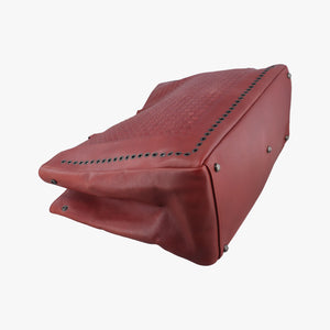 Pre-owned Bottega Veneta Intrecciato Red lambskin handbag | stylenewstar