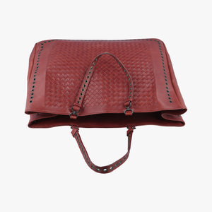 Pre-owned Bottega Veneta Intrecciato Red lambskin handbag | stylenewstar