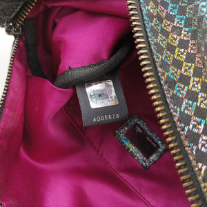 Pre-owned Fendi Zucchino Glitter Logo Multicolour canvas 8BL068 handbag | stylenewstar