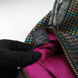 Pre-owned Fendi Zucchino Glitter Logo Multicolour canvas 8BL068 handbag | stylenewstar