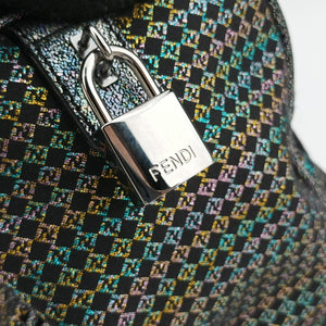 Pre-owned Fendi Zucchino Glitter Logo Multicolour canvas 8BL068 handbag | stylenewstar