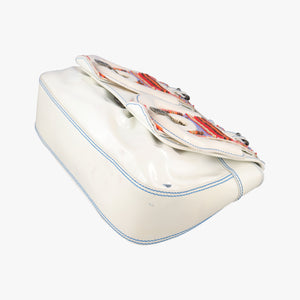 Vintage Fendi Stripe Calfhair and Velvet White Patent 8BN165 handbag | stylenewstar