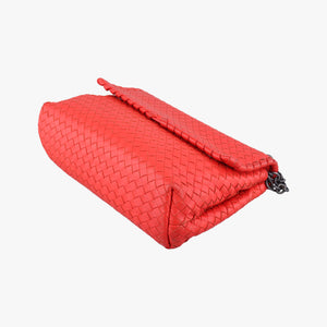 Pre-owned Bottega Veneta Intrecciato Olimpia Red lambskin shoulderbag | stylenewstar