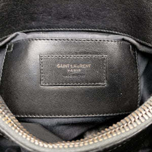 Pre-owned Yves Saint Laurent COLLEGE Black Leather 428056 shoulderbag | stylenewstar