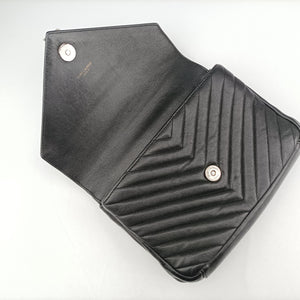 Pre-owned Yves Saint Laurent COLLEGE Black Leather 428056 shoulderbag | stylenewstar