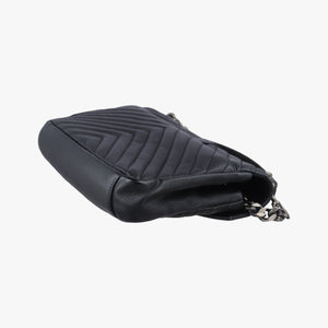 Pre-owned Yves Saint Laurent COLLEGE Black Leather 428056 shoulderbag | stylenewstar