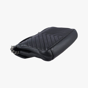 Pre-owned Yves Saint Laurent COLLEGE Black Leather 428056 shoulderbag | stylenewstar