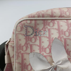 Pre-owned Christian Dior Trotter pink×Multicolour canvas shoulderbag | stylenewstar