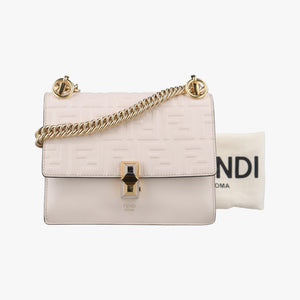 Secondhand Fendi studded Kan I White Leather 8M0381 shoulderbag | stylenewstar