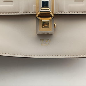Secondhand Fendi studded Kan I White Leather 8M0381 shoulderbag | stylenewstar