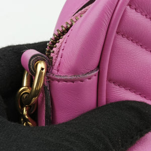 Pre-owned Gucci GG Marmont Pink Leather 448065 shoulderbag | stylenewstar