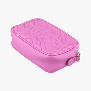 Pre-owned Gucci GG Marmont Pink Leather 448065 shoulderbag | stylenewstar