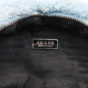 Pre-owned Prada Re-Edition2000 Blue Terry cloth 1NE515 handbag | stylenewstar