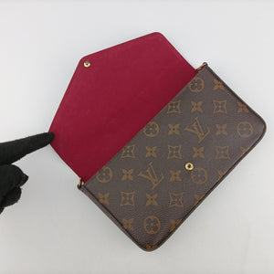 Pre-owned Louis Vuitton Pochette FéLICIE Brown Monogram Canvas M61276 shoulderbag | stylenewstar
