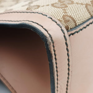 Secondhand Gucci Emily Brown×Pink canvas×leather 295403 shoulderbag | stylenewstar