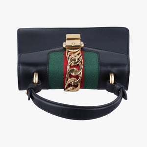 Pre-owned Gucci Sylvie Black Leather 470270 shoulderbag | stylenewstar