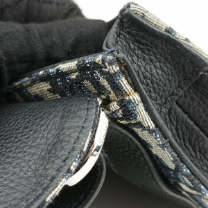 Secondhand Christian Dior Saddle Pouch Navy×Gray Jacquard shoulderbag | stylenewstar
