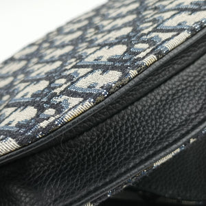 Secondhand Christian Dior Saddle Pouch Navy×Gray Jacquard shoulderbag | stylenewstar