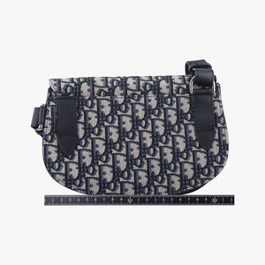 Secondhand Christian Dior Saddle Pouch Navy×Gray Jacquard shoulderbag | stylenewstar